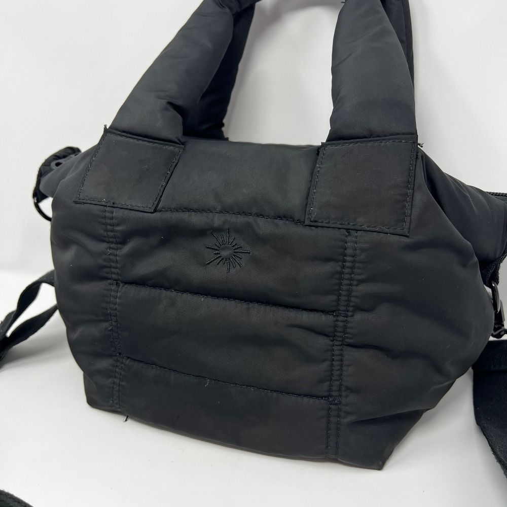 OFFLINE by Aerie Love Puff Mini Black Quilted Tote Crossbody Bag - Picture 2 of 6